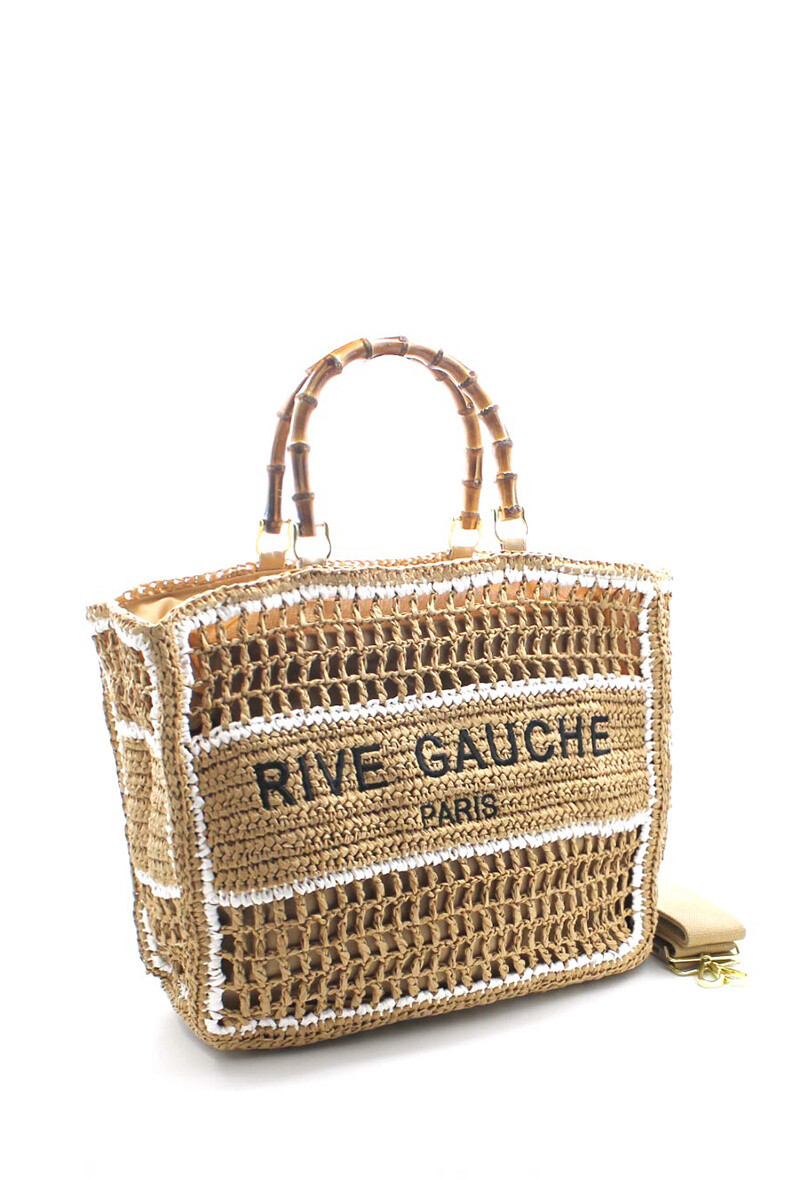Wholesaler Vimoda - CROCHET RIVE GAUCHE braided tote bag with shoulder strap