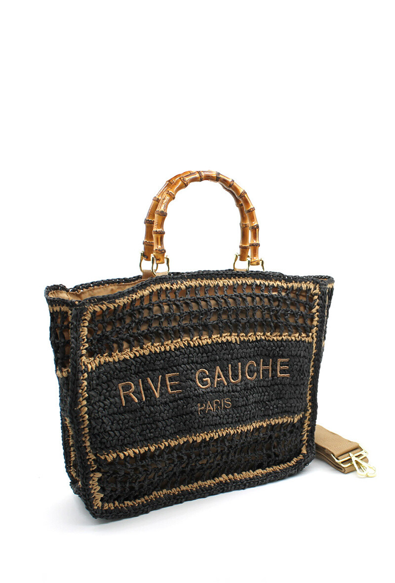 Wholesaler Vimoda - CROCHET RIVE GAUCHE braided tote bag with shoulder strap