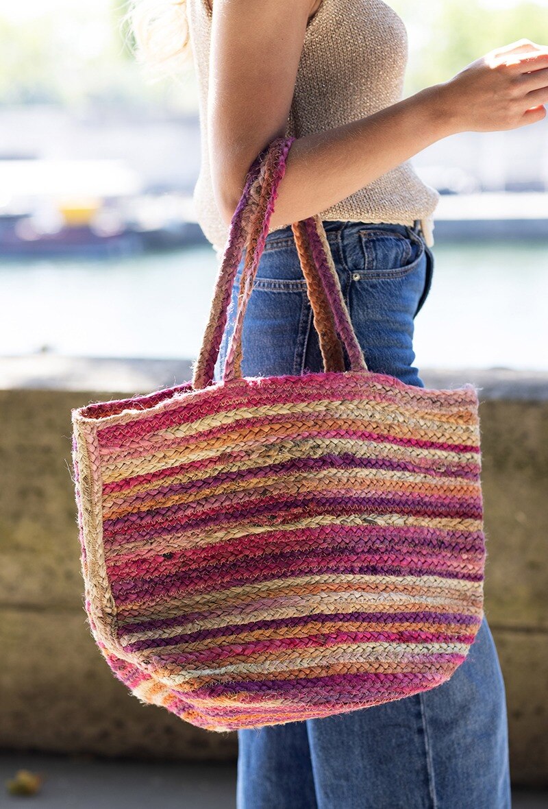 Grossiste Vimoda - Sac jute multicolore