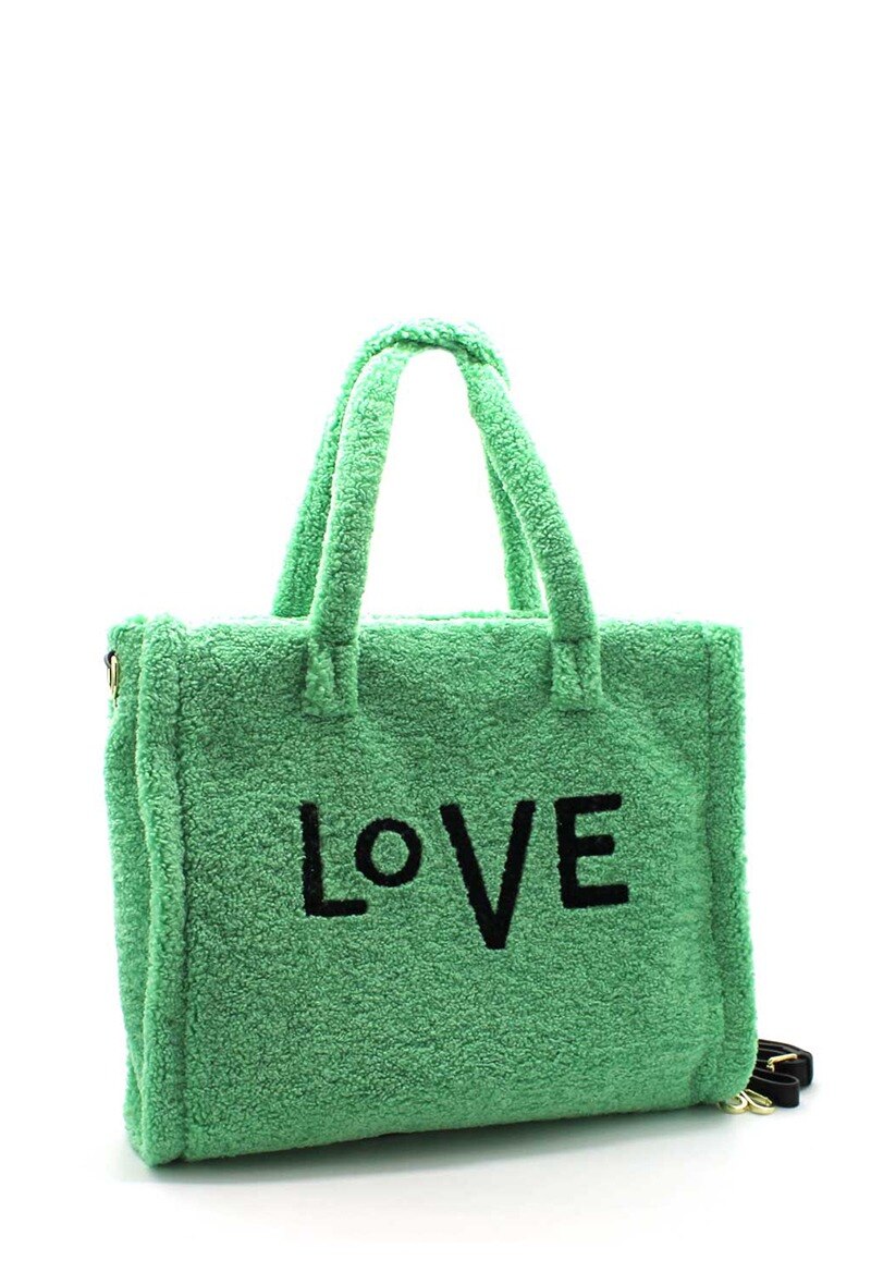 Grossiste Vimoda - Sac à main fourrure effet mouton LOVE