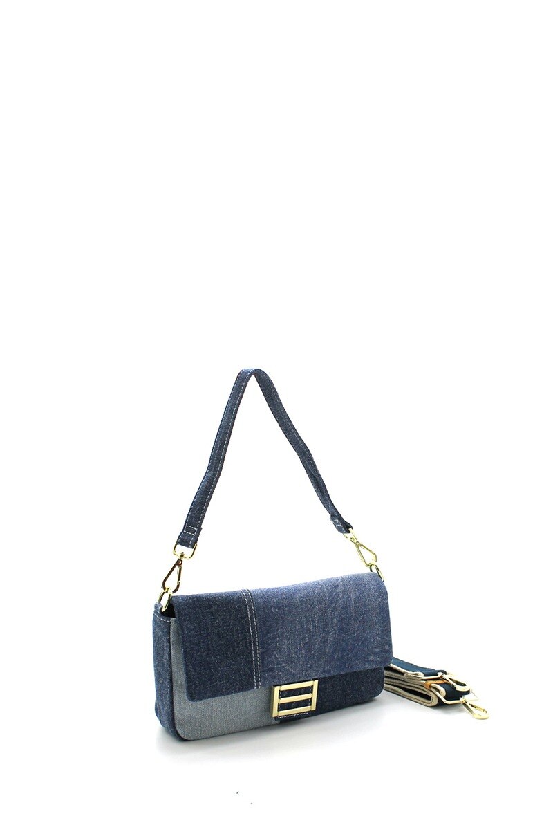 Grossiste Vimoda - Sac bandoulière patchwork denim