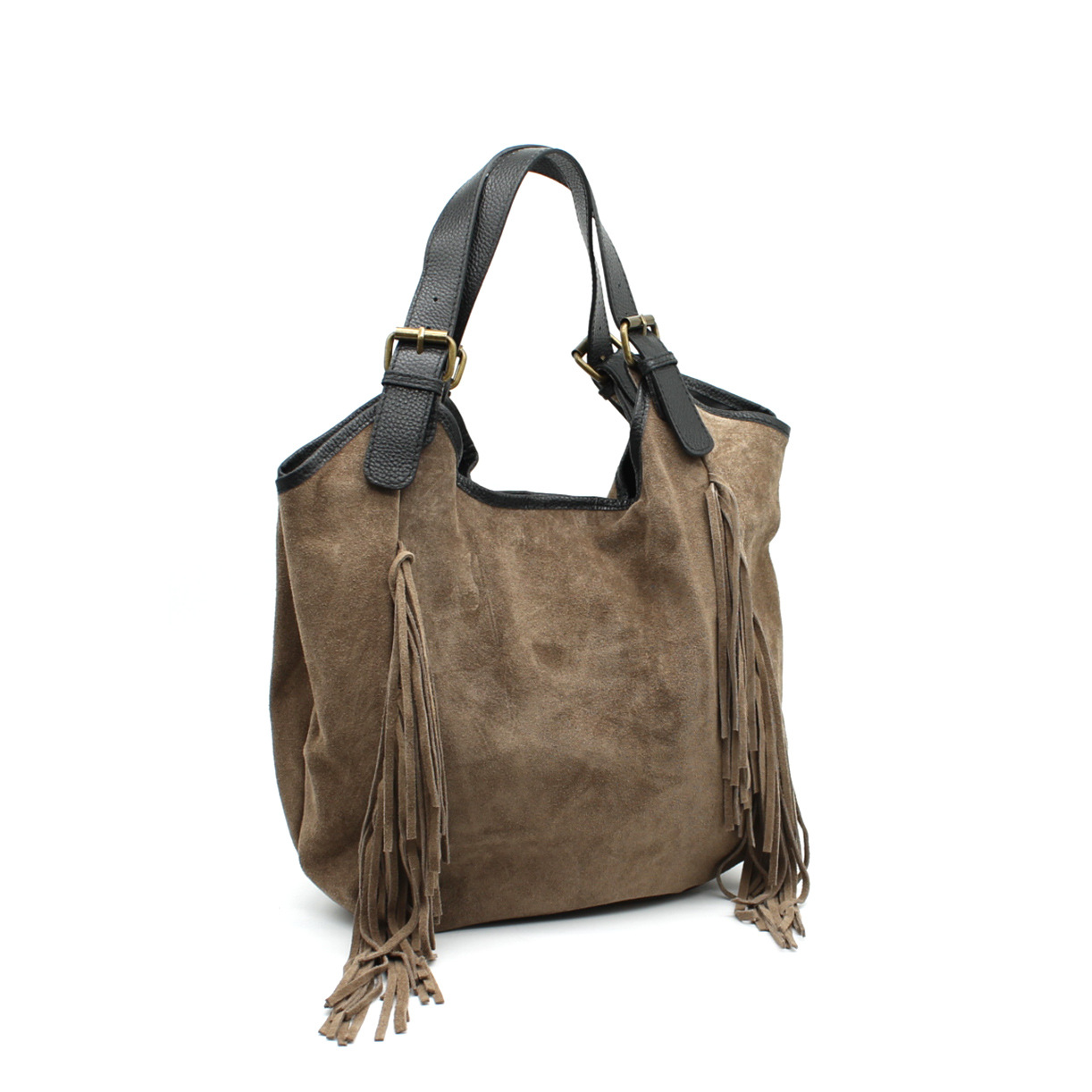 Wholesaler Vimoda - Suede tote bag with fringes
