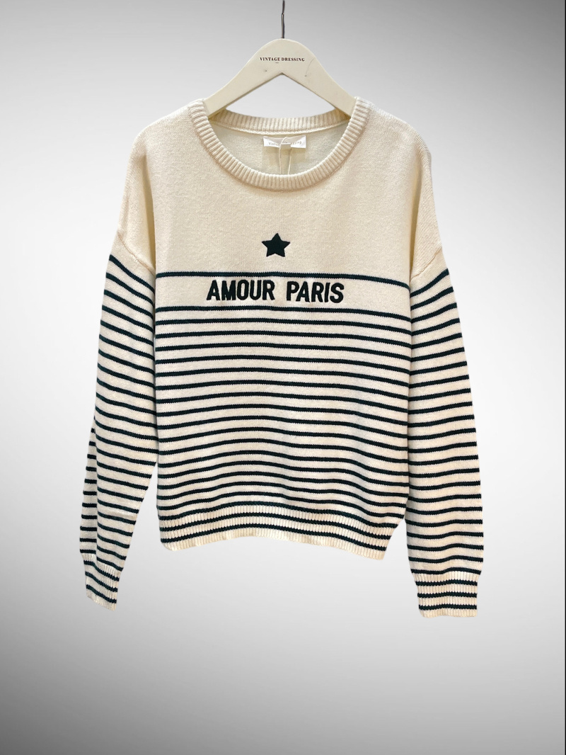 Ensemble Vintage Réal Paris - Top Et Pantalon à Rayures Graphiques - Taille 32 - 100% Coton