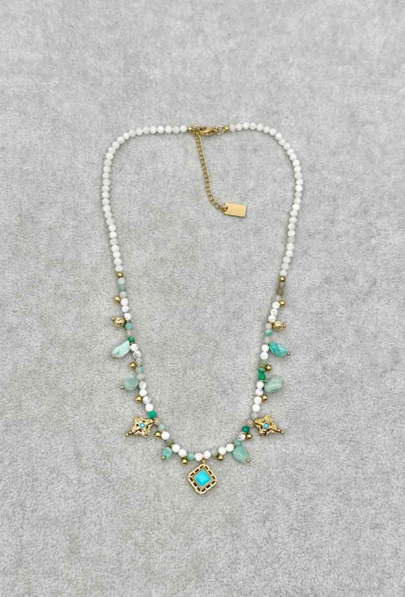 Wholesaler Vitany - Stainless steel and stone short necklace