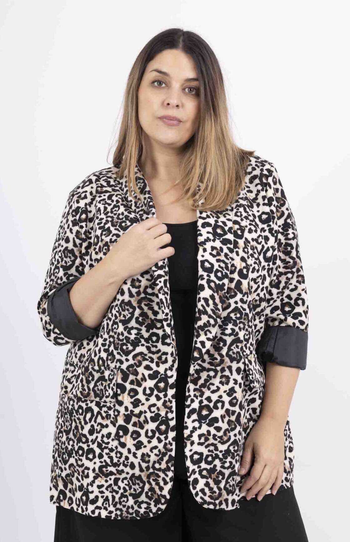 Grossiste VIViCHY GRANDE TAILLE - Blazer léopard grande taille 40-48