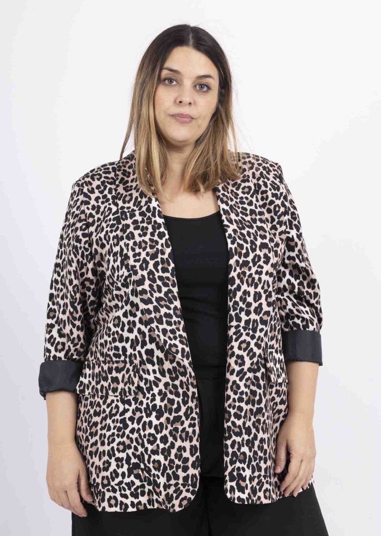 Mayorista VIViCHY GRANDE TAILLE - Leopardo de Blazer en gran tamaño