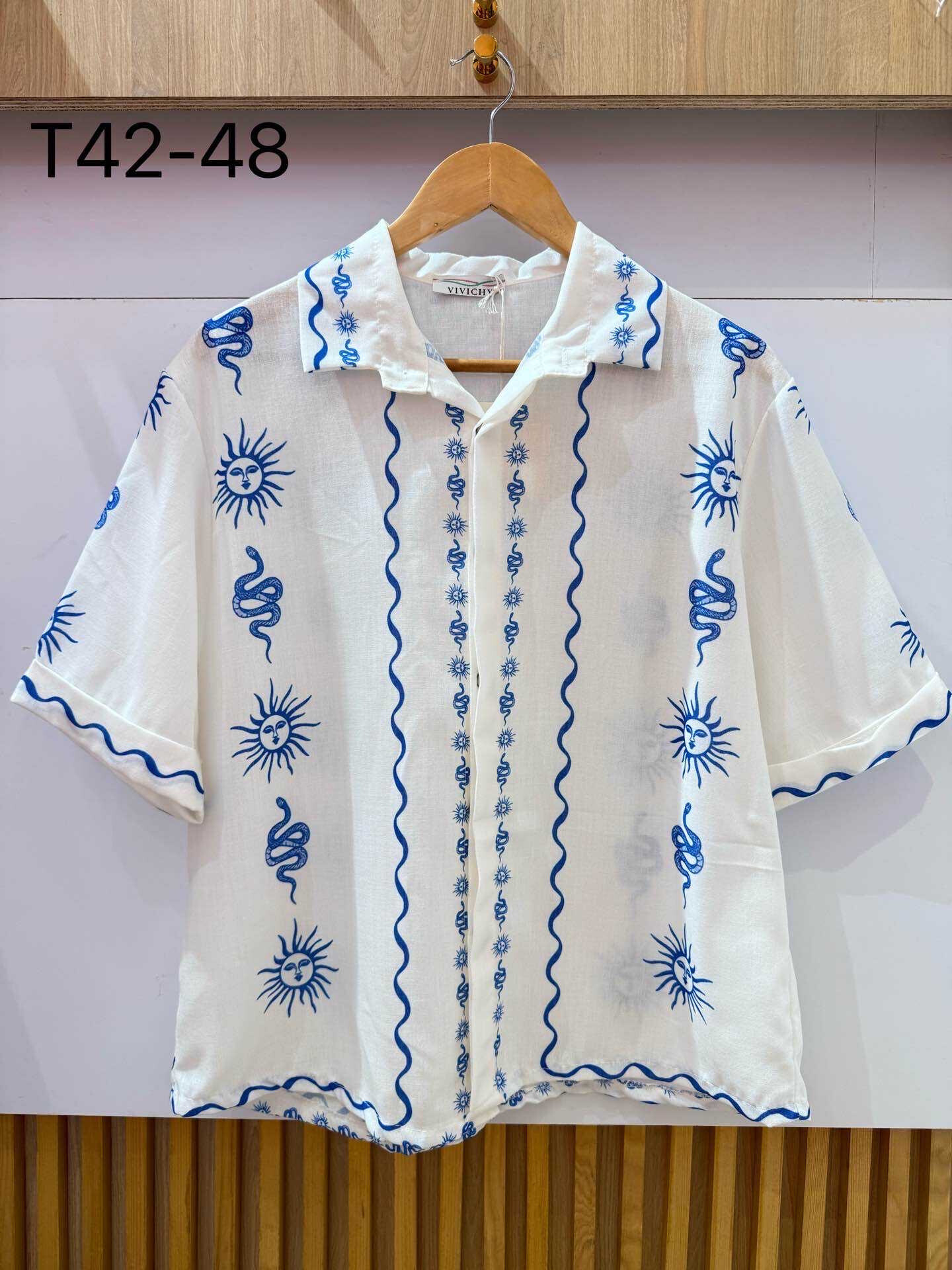 Grossiste VIViCHY GRANDE TAILLE - Chemise Grande Taille Effet Lin Avec Imprimé