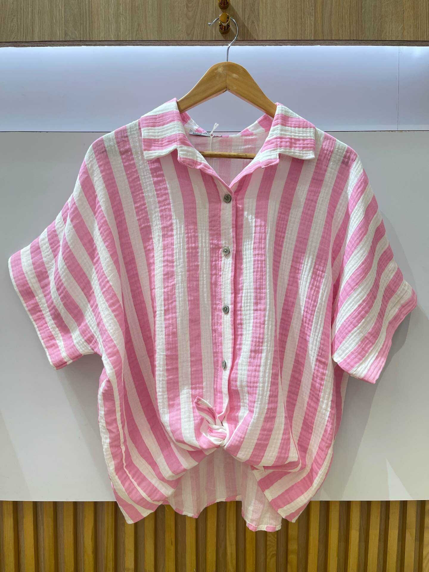 Grossiste VIViCHY GRANDE TAILLE - Chemise Gaze De Coton Grande Taille En Rayures