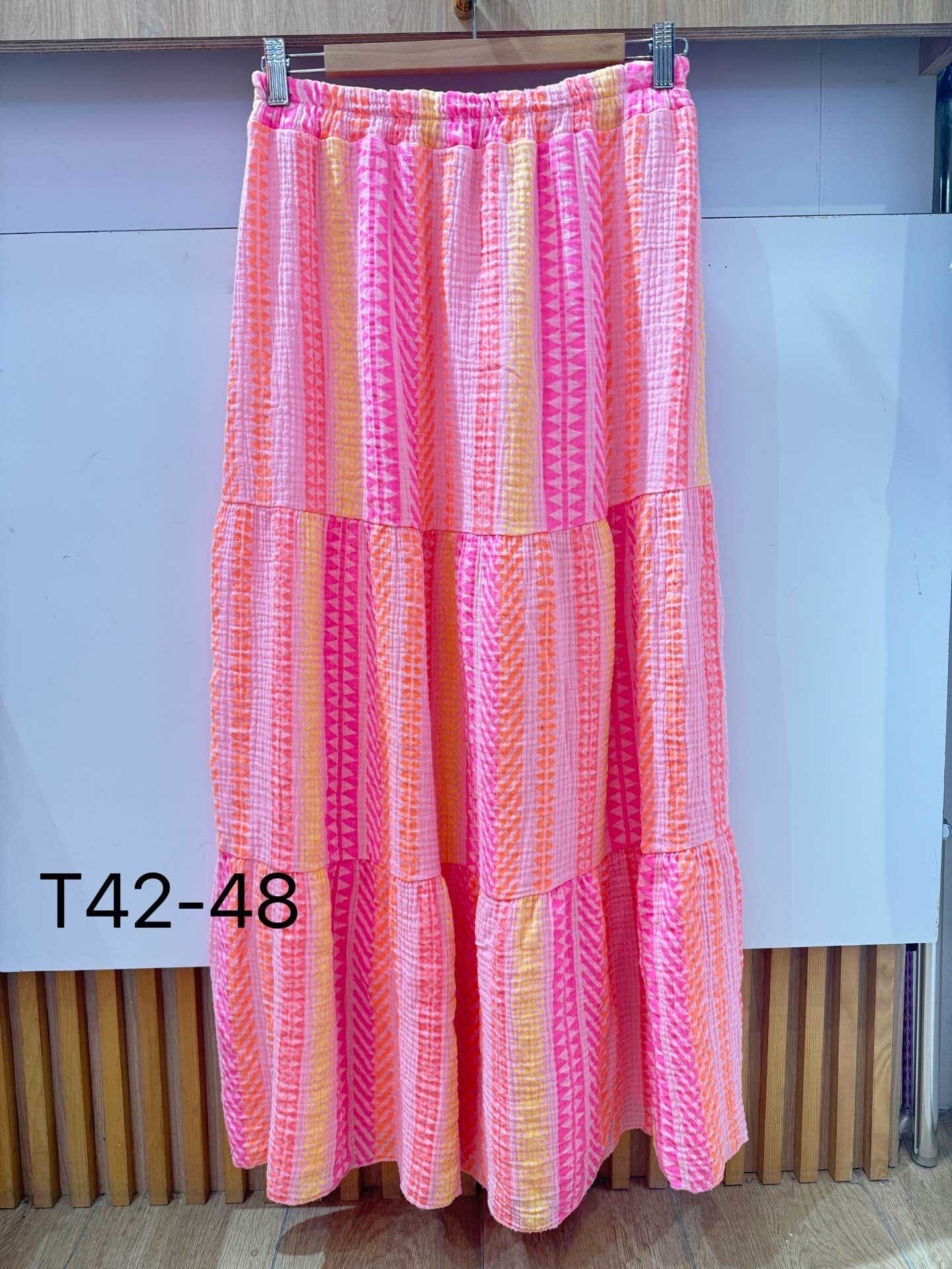Mayorista VIViCHY GRANDE TAILLE - Falda de algodón grande en zigzag estampada