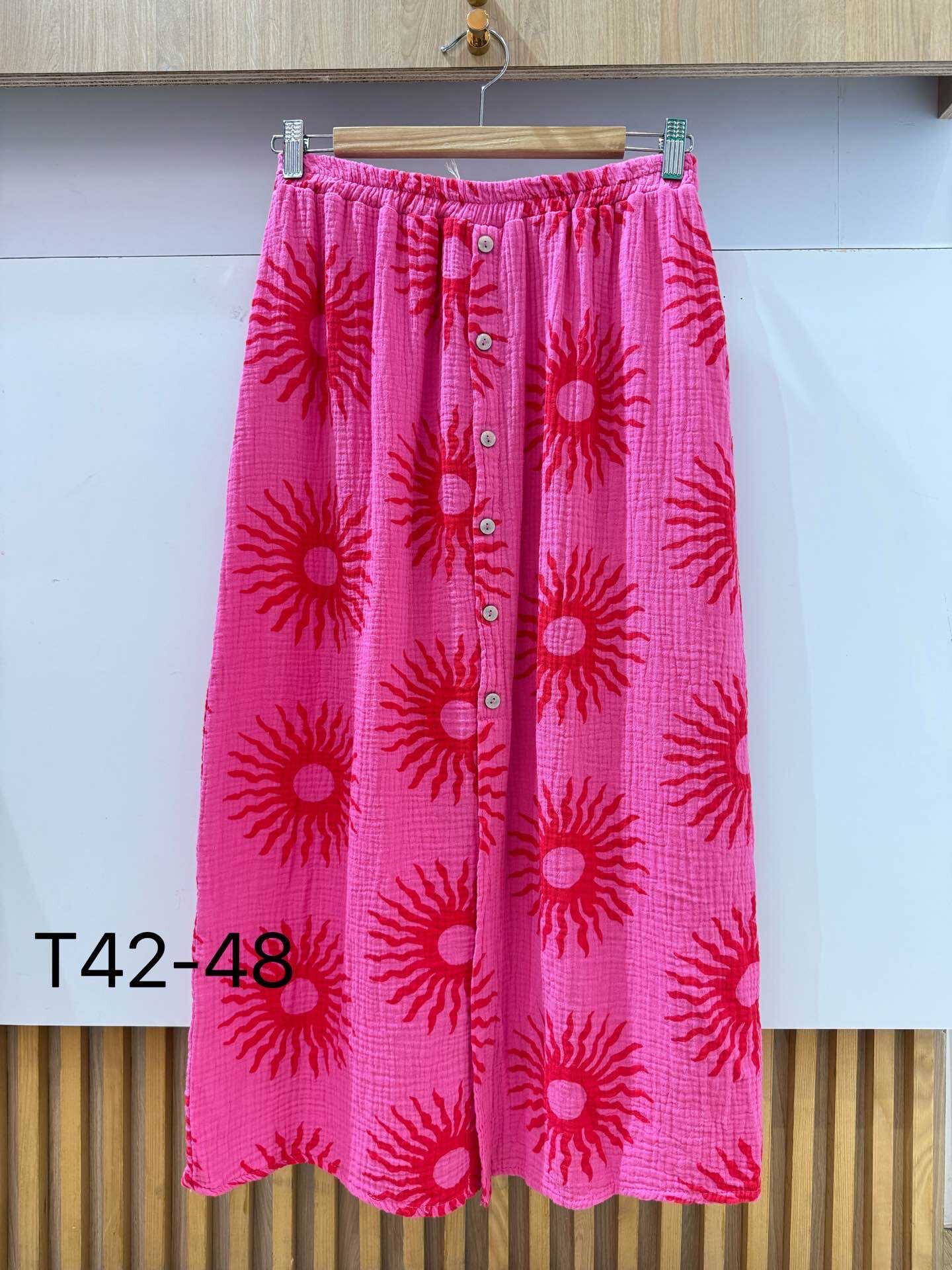 Wholesaler VIViCHY GRANDE TAILLE - Large solar printed cotton gauze skirt