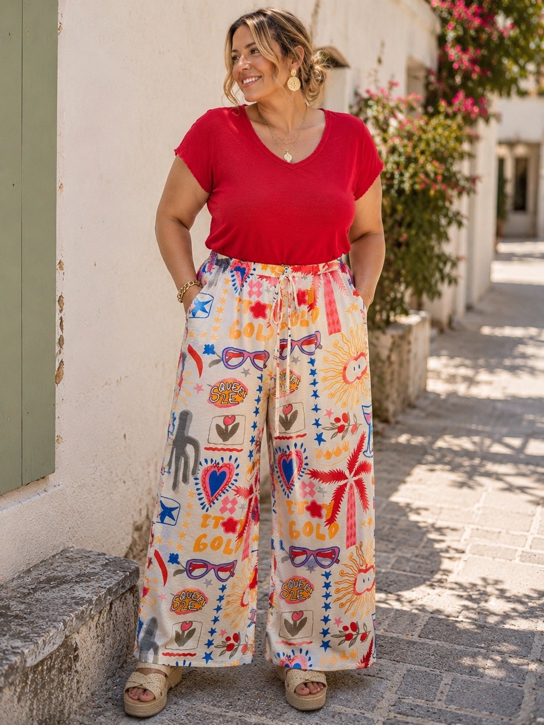 Großhändler VIViCHY GRANDE TAILLE - Gemusterte Hose in Übergröße