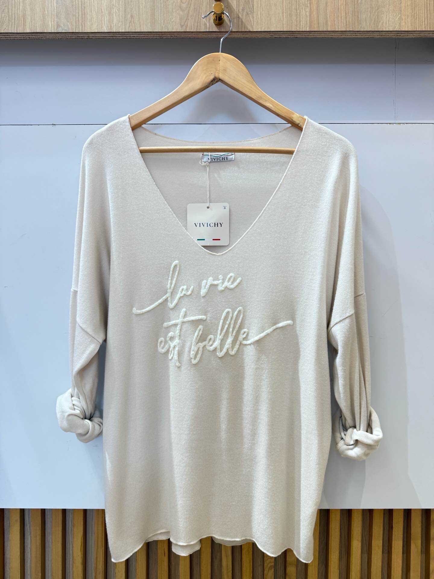 Großhändler VIViCHY GRANDE TAILLE - Großer großer Pullover mit Druckleben ist wunderschön