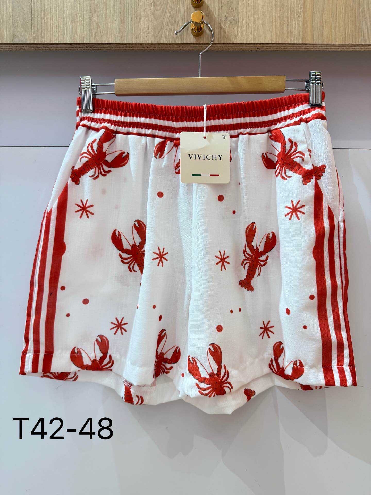 Wholesaler VIViCHY GRANDE TAILLE - Large Lin Effect Size Short, with lobster print