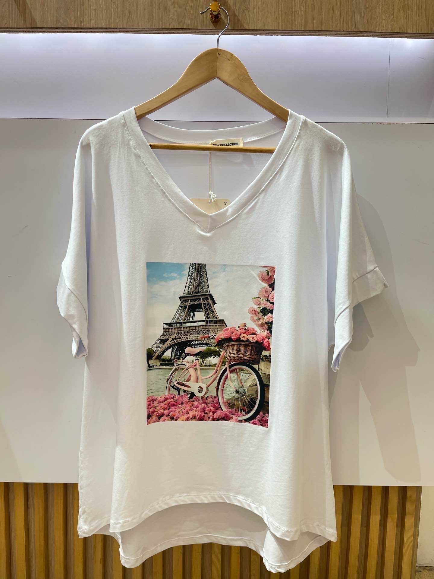 Wholesaler VIViCHY GRANDE TAILLE - Large V-neck t-shirt, with print
