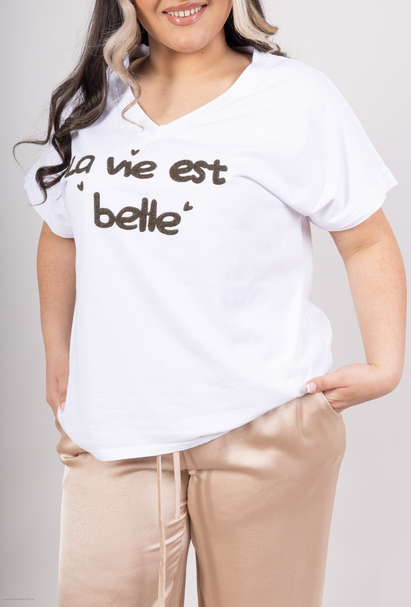 Grossiste VIViCHY GRANDE TAILLE - T-shirt col V grande taille