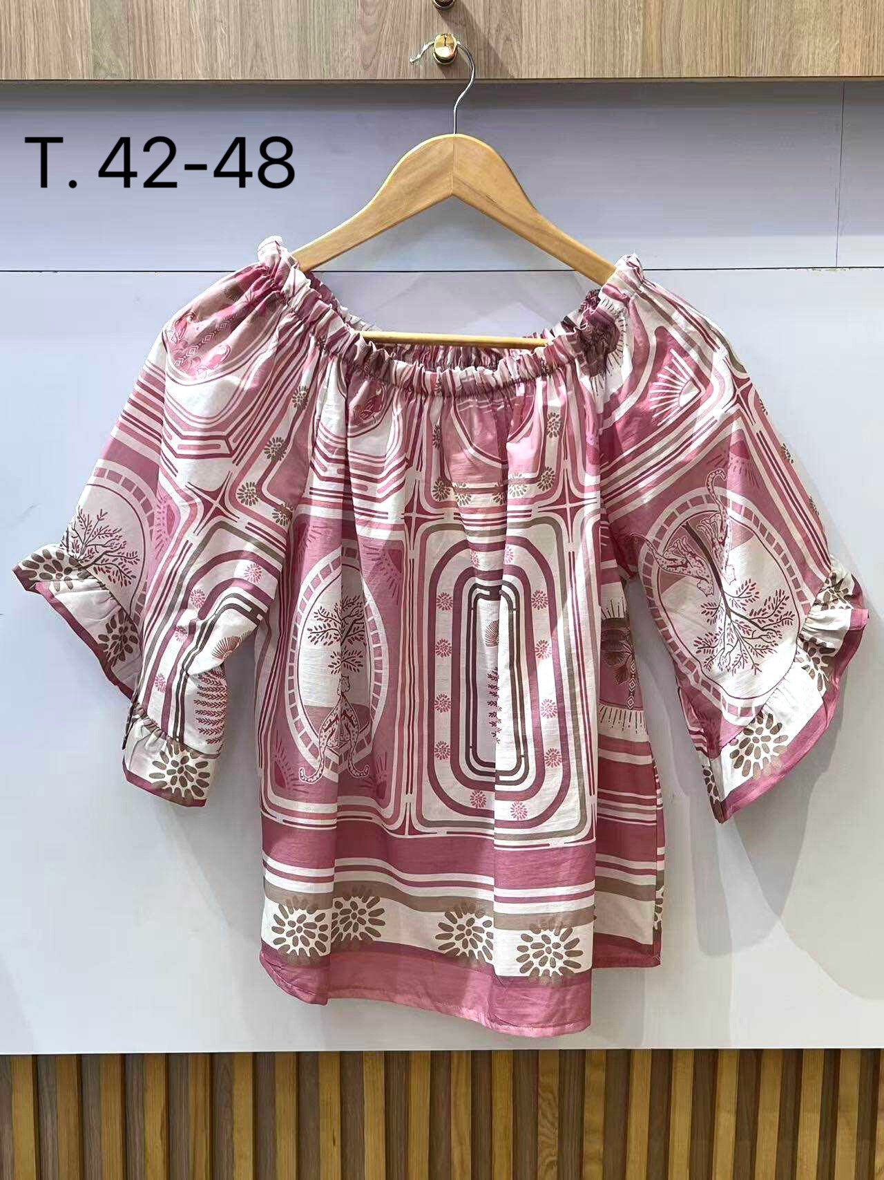 Grossista VIViCHY GRANDE TAILLE - Top con colletto elastico e stampa taglie forti