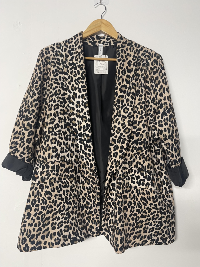 Wholesaler VIVICHY - Plus size leopard blazer