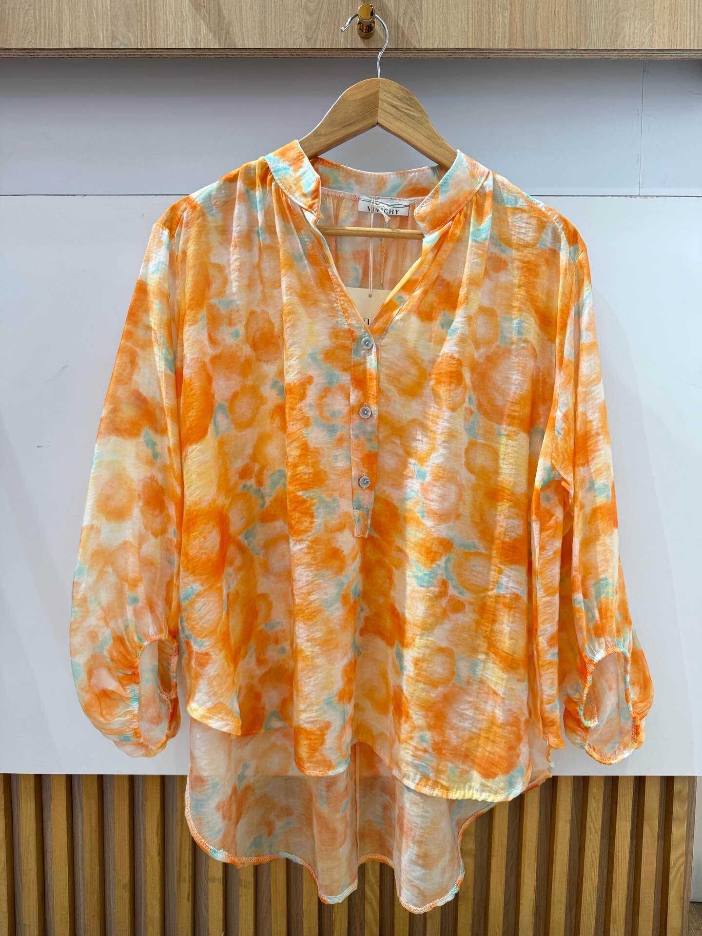 Mayorista VIVICHY - Blusa con estampado de tela de efecto de seda
