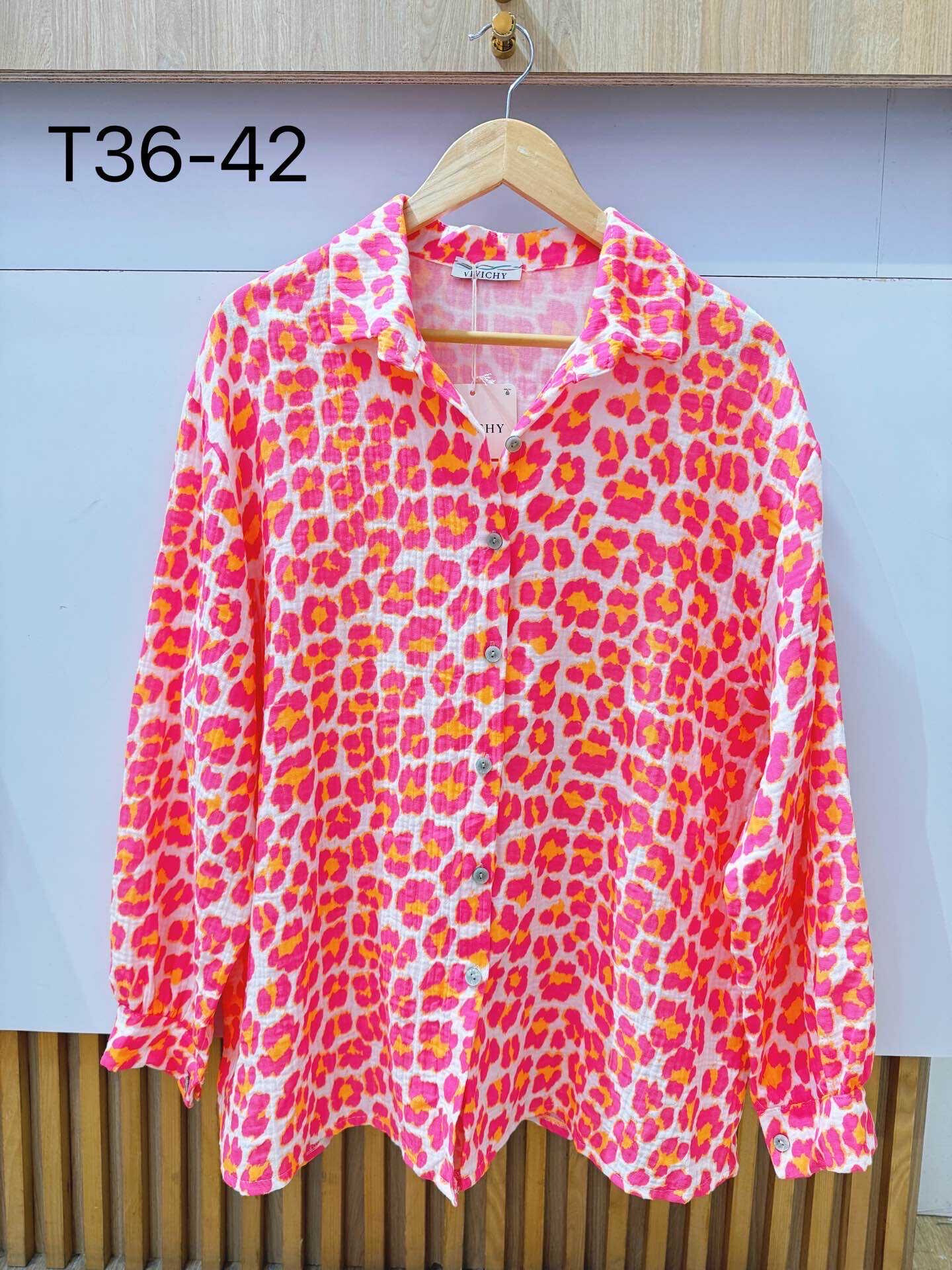 Wholesaler VIVICHY - Fluo leopard cotton gauze shirt