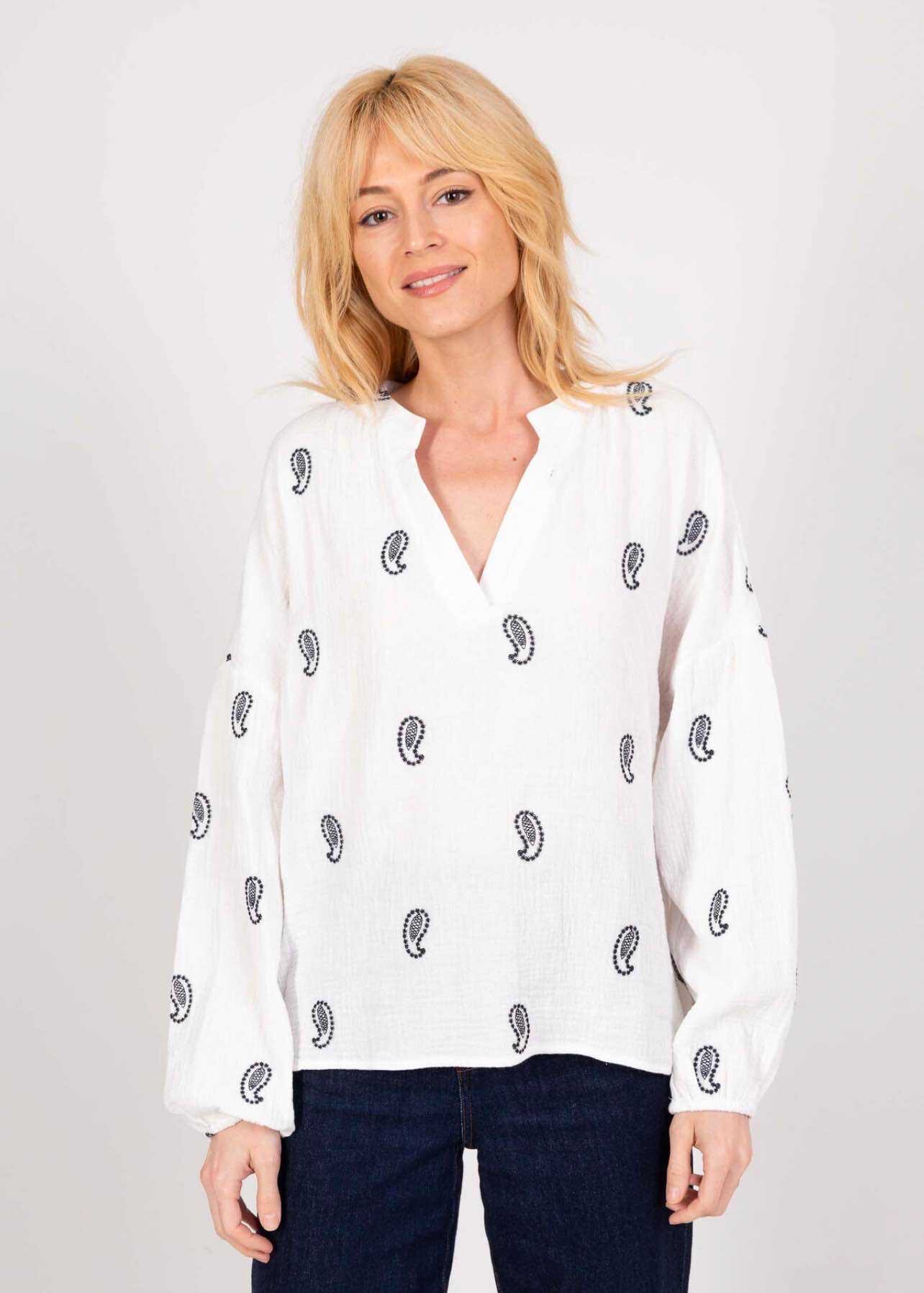 Wholesaler VIVICHY - Cotton gauze blouse with embroidery