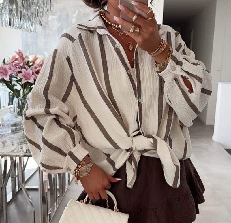 Wholesaler VIVICHY - Striped cotton gauze shirt
