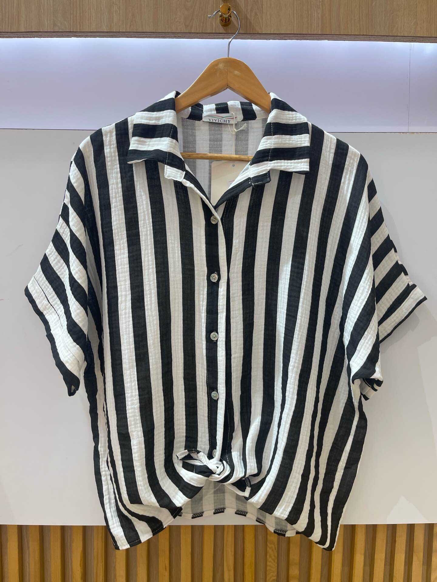 Mayorista VIVICHY - Camisa de manga corta Rayas de algodón