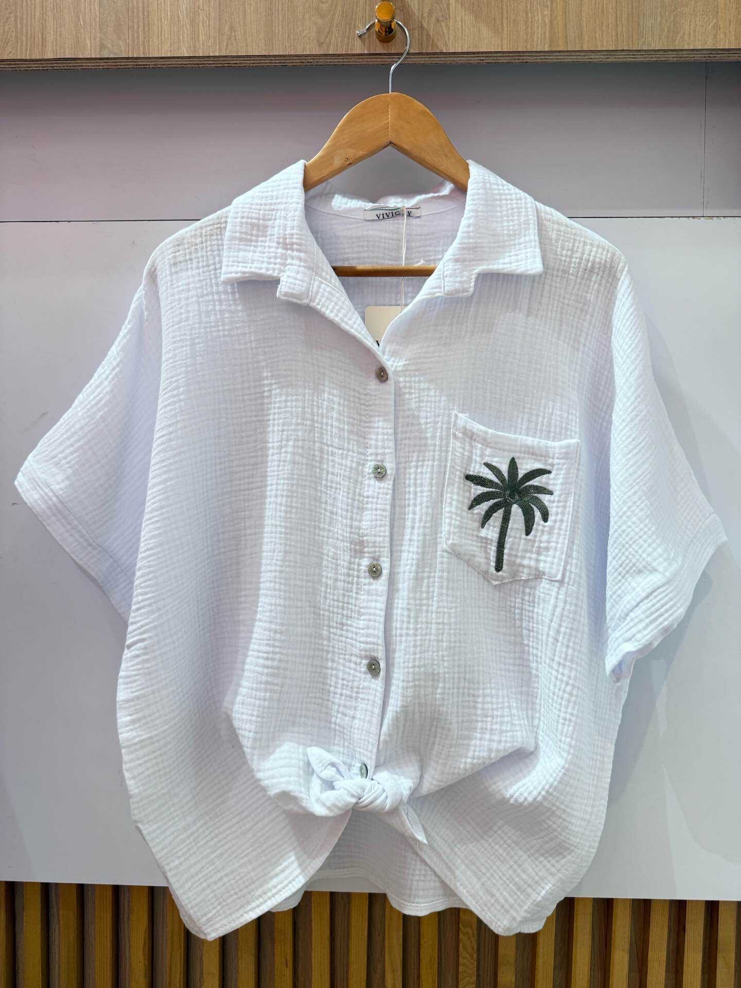 Wholesaler VIVICHY - Cotton gauze shirt with embroidered palm