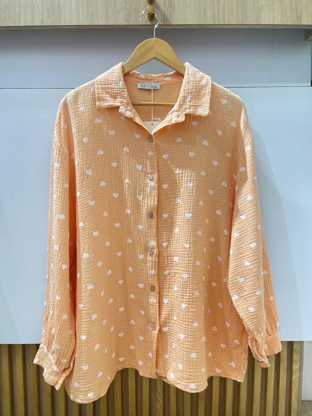 Wholesaler VIVICHY - Cotton gauze shirt, heart print