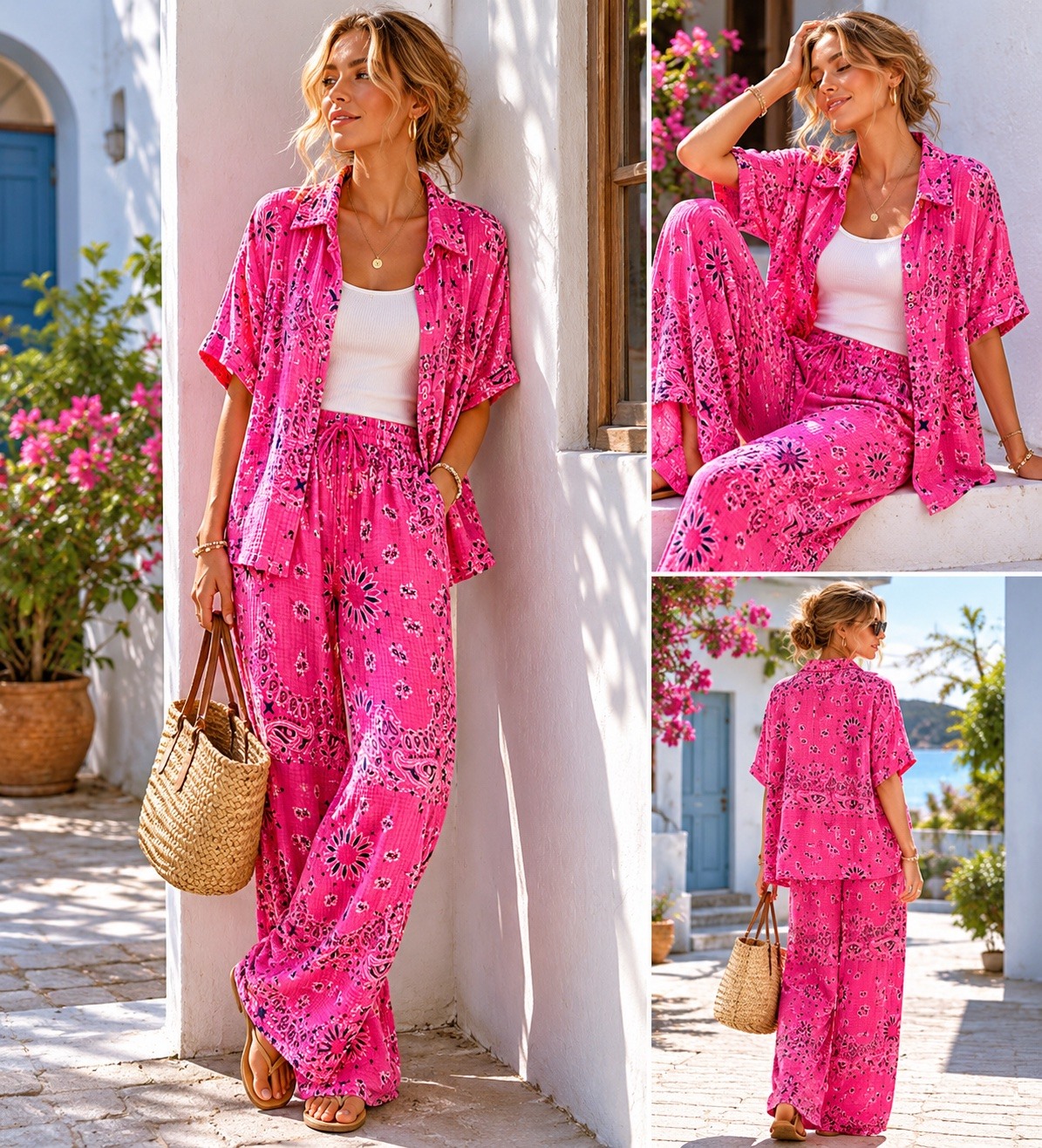 Grossiste VIVICHY - Chemise en gaze de coton avec imprimé bondana