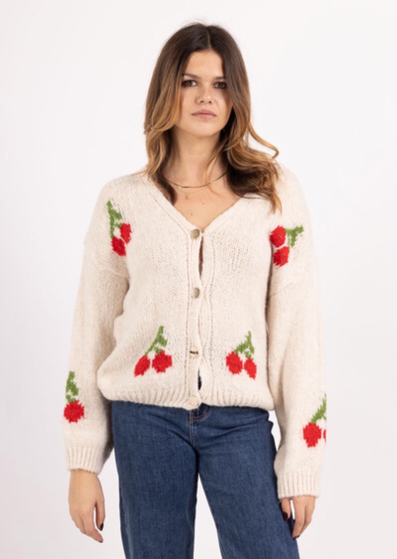 Mayorista VIVICHY - Jersey cardigan cereza