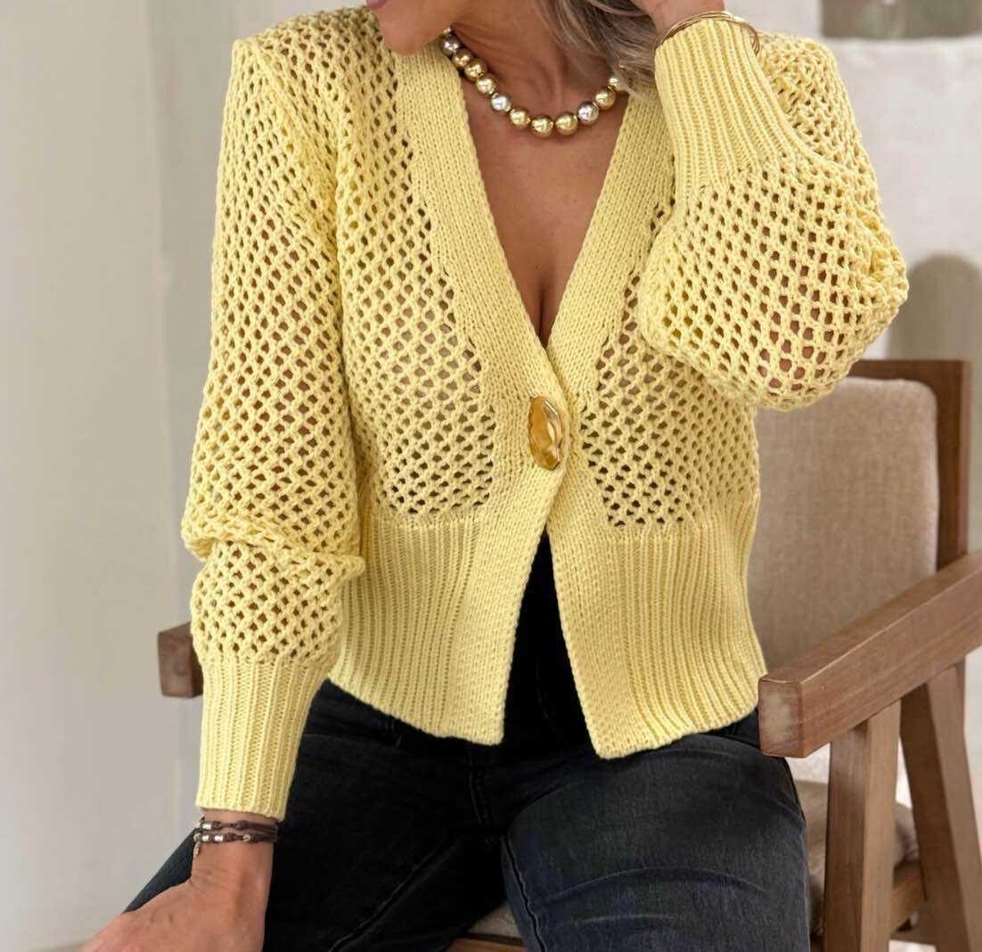 Grossiste VIVICHY - Pull Gilet Court Croche