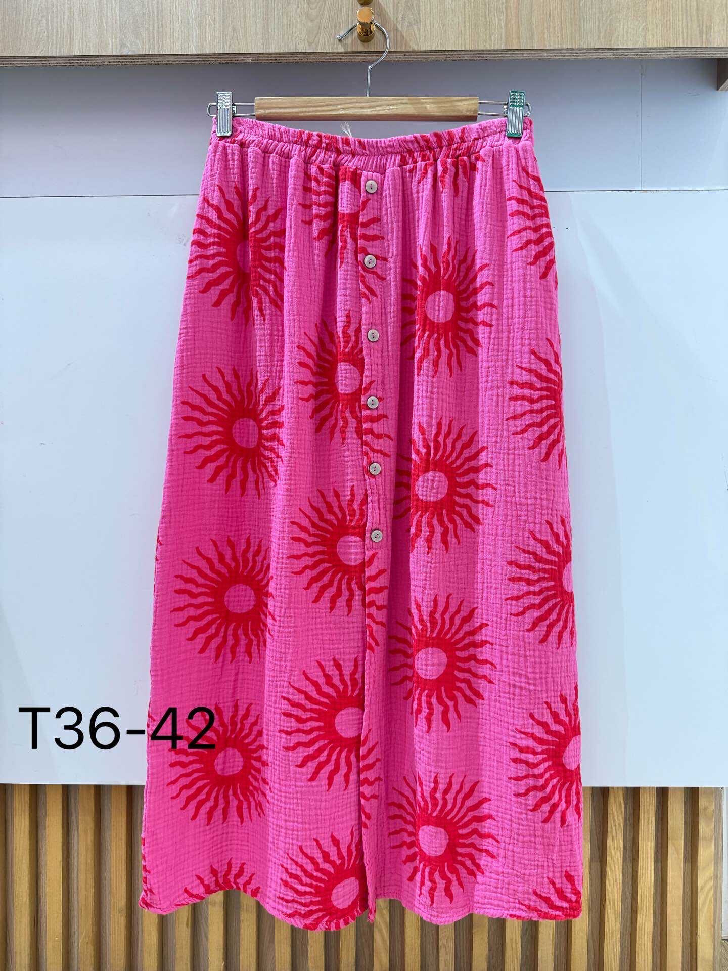 Wholesaler VIVICHY - Solar printed cotton gauze skirt