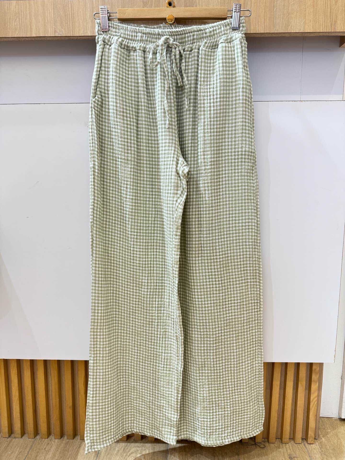 Großhändler VIVICHY - Fliese -Baumwollgaze -Hosen mit Verwandten