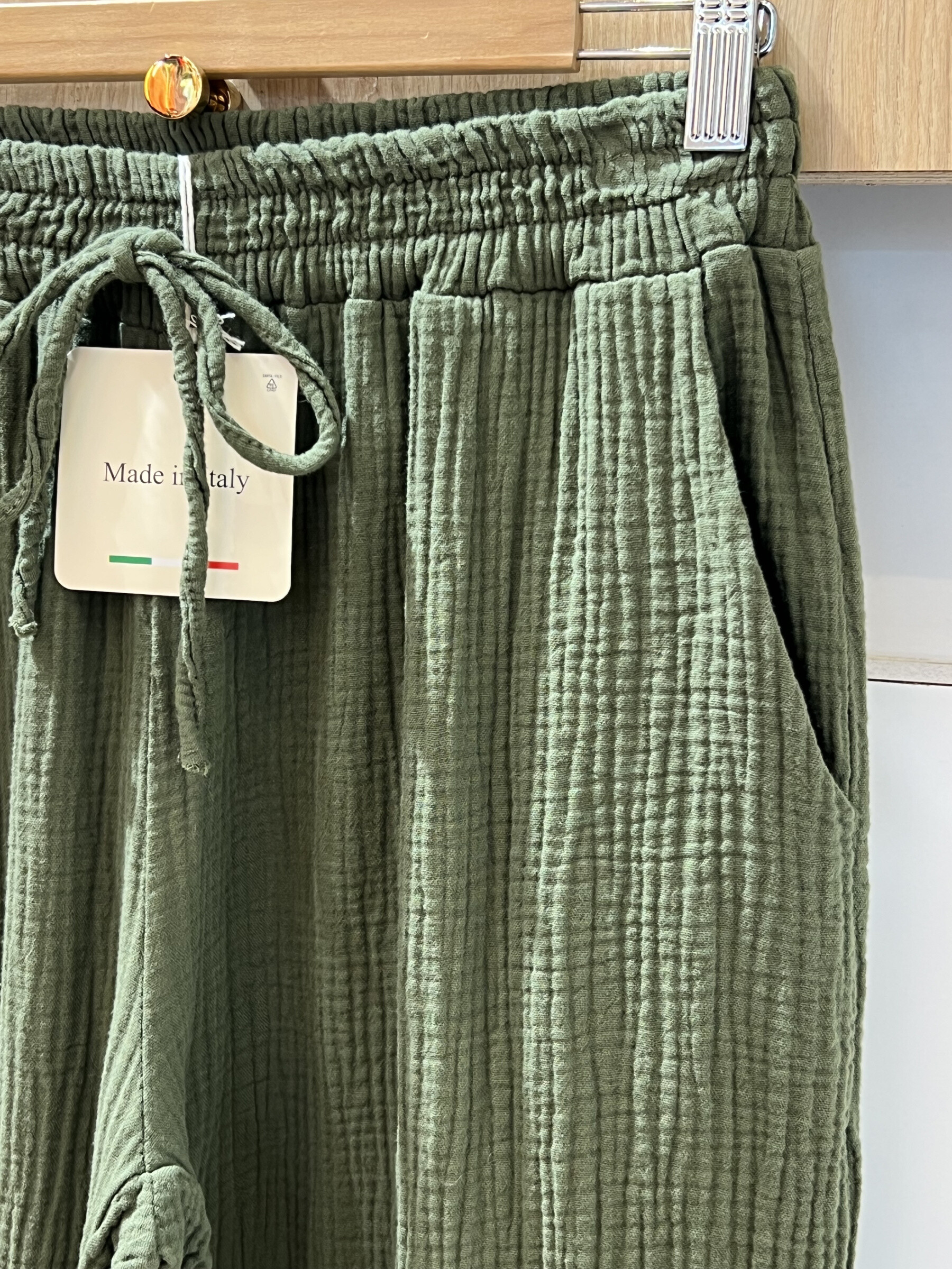 Grossista VIVICHY - Pantaloni di garza di cotone con tasche