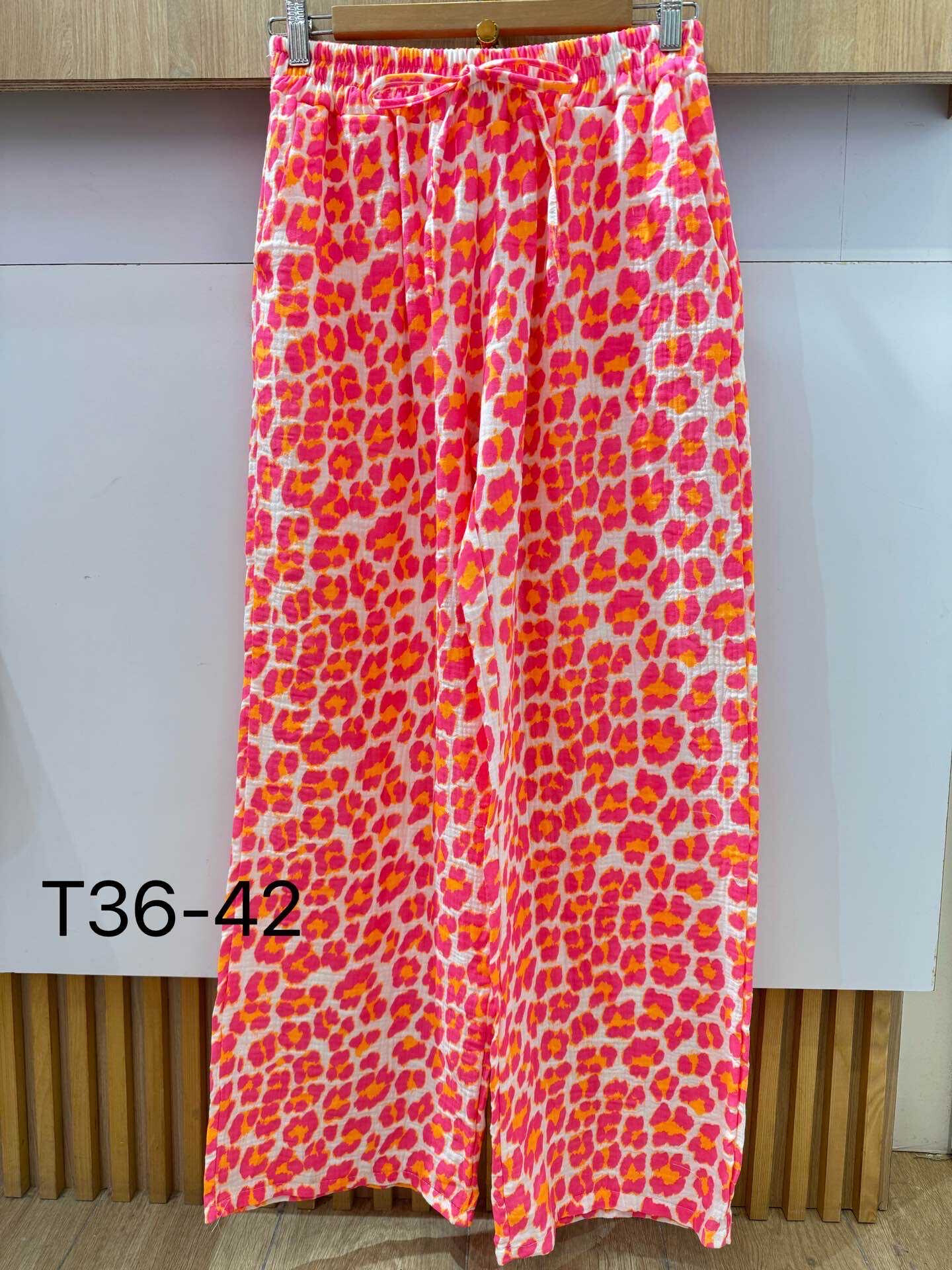 Mayorista VIVICHY - Pantalones de algodón con estampado de leopardo de fluo
