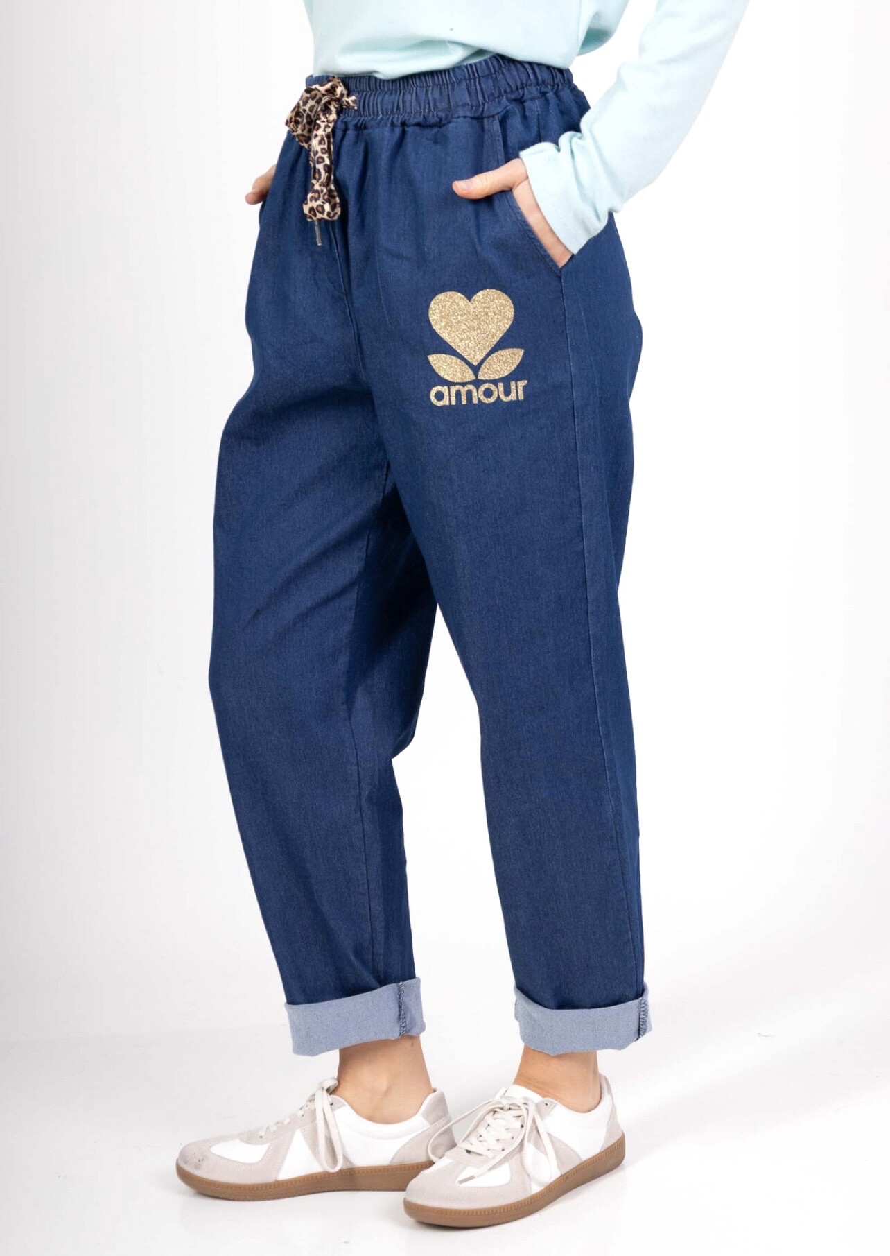 Wholesaler VIVICHY - MÔME elastic jeans with love print