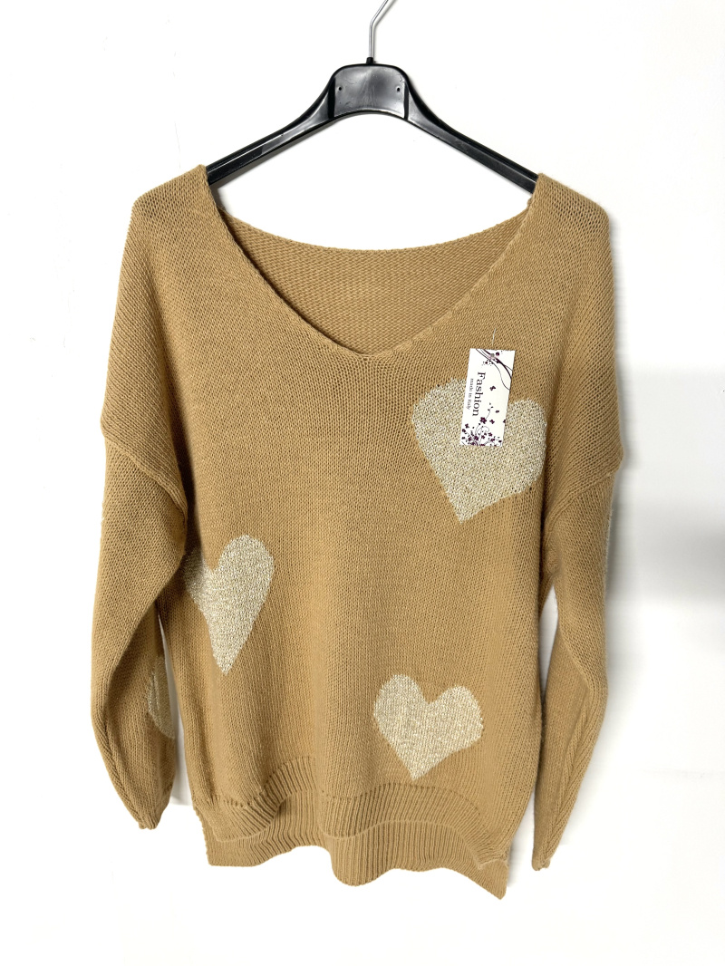 Wholesaler VIVICHY - GOLDEN HEART SWEATER