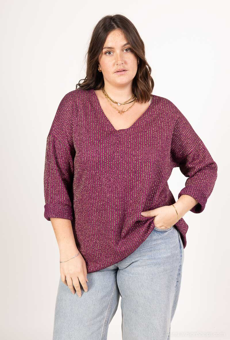 Wholesaler VIViCHY GRANDE TAILLE - LARGE SIZE GOLDEN FIBER SWEATER