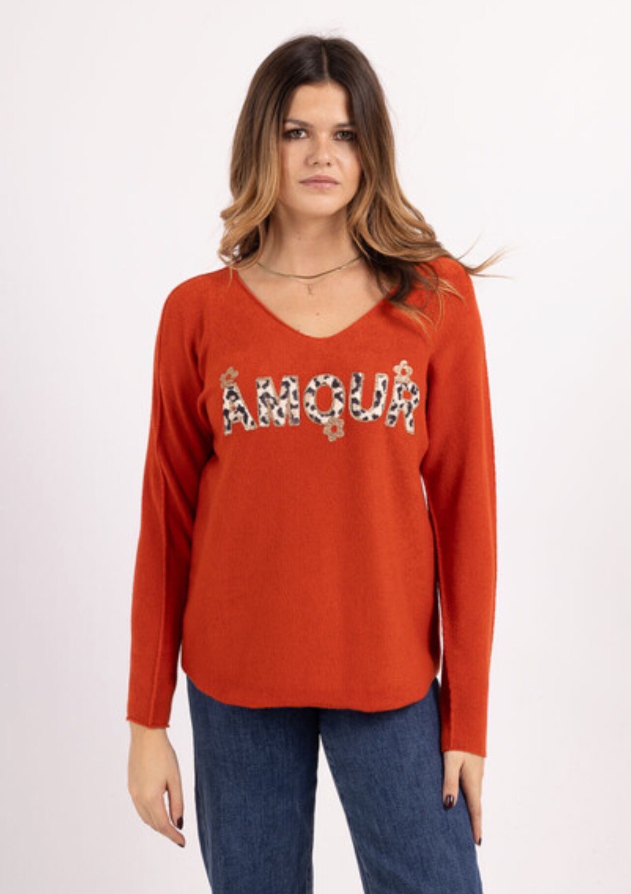 Wholesaler VIVICHY - LOVE V-NECK SWEATER