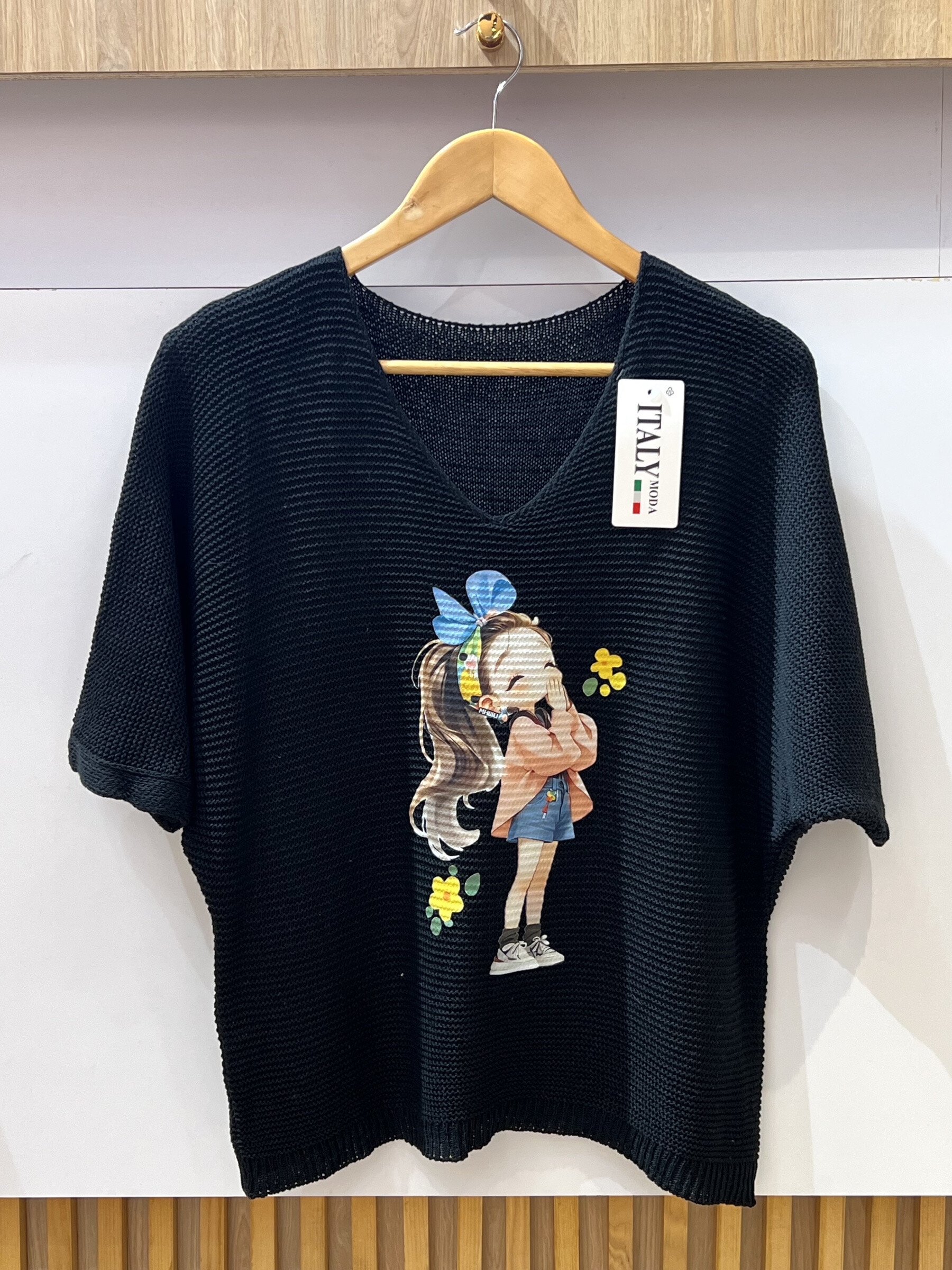Wholesaler VIVICHY - Three -quarter sleeve sweater, teddy bear print