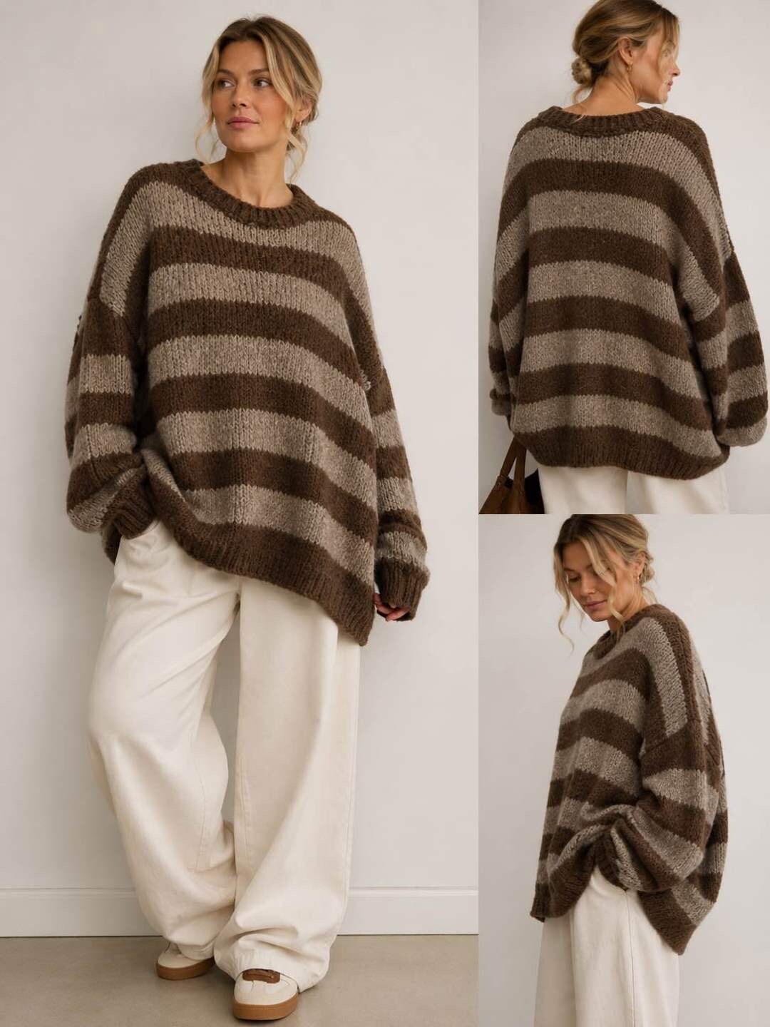 Grossista VIVICHY - Maglione oversize a righe