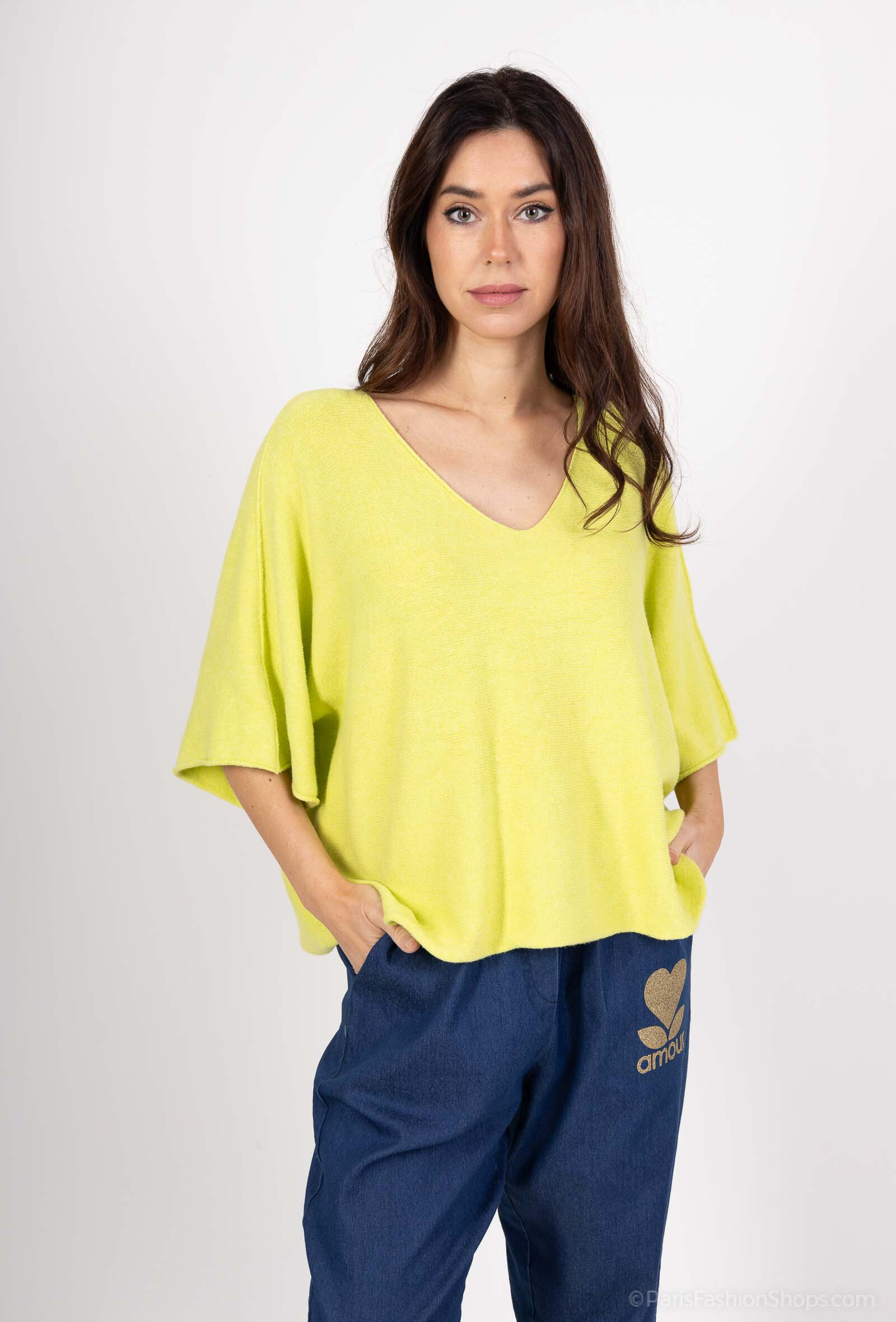 Grossiste VIVICHY - Pull poncho col V