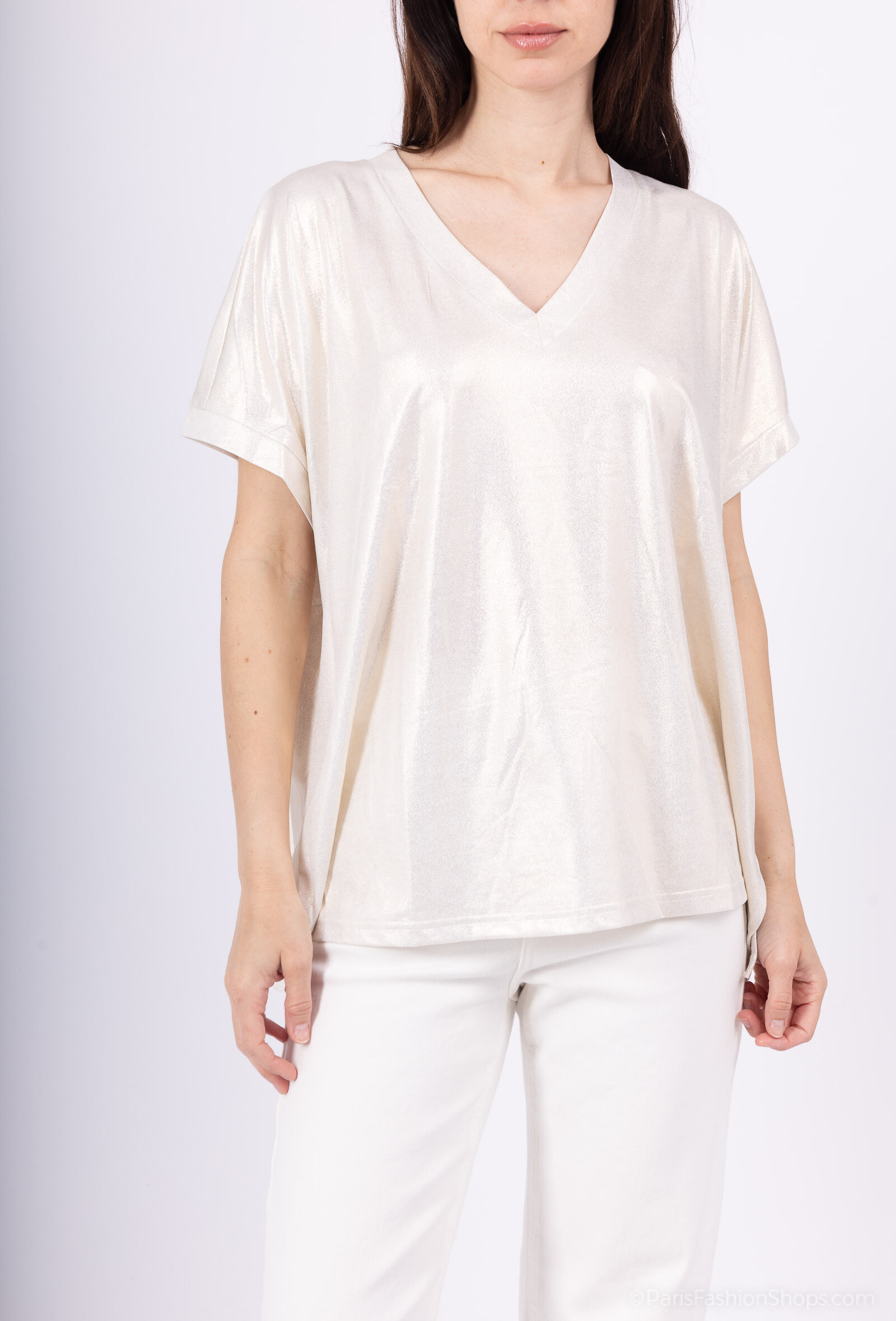 Grossiste VIVICHY - T-Shirt Col V Oversize
