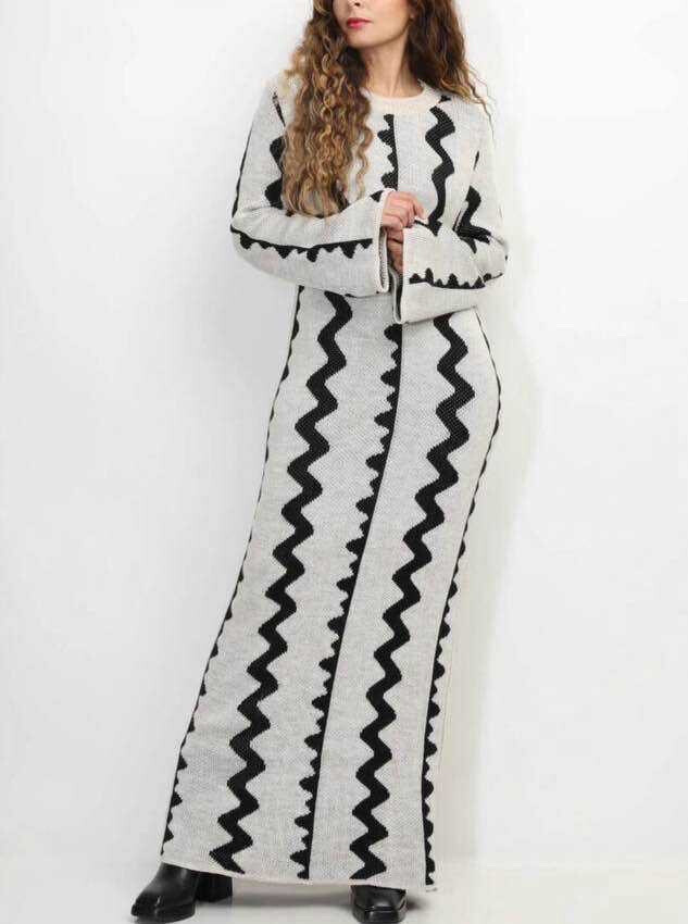 Wholesaler VIVICHY - VERY LONG SWEATER DRESS