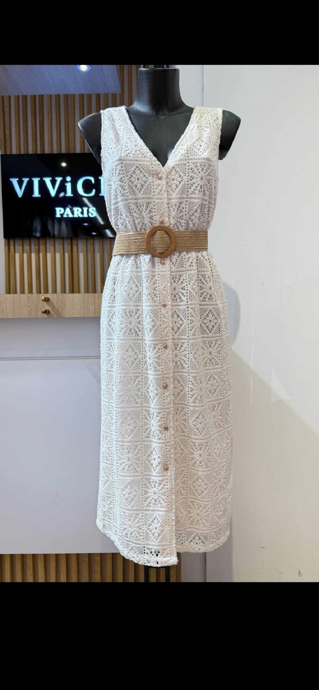 Mayorista VIVICHY - Vestido de encaje completamente duplicado