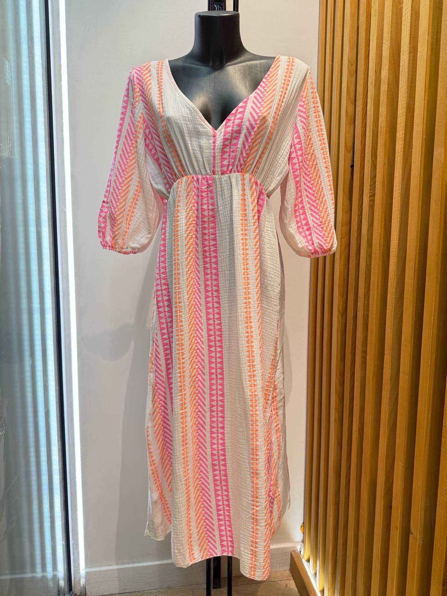Wholesaler VIVICHY - Long cotton gauze dress with print