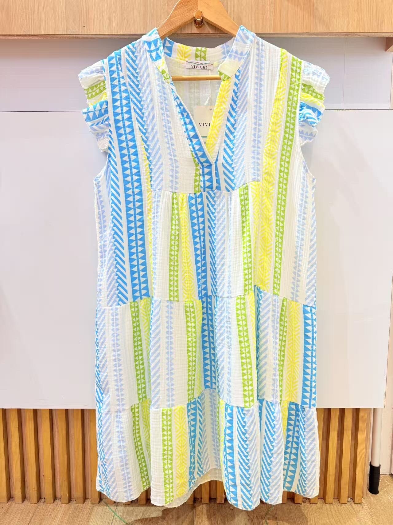 Wholesaler VIVICHY - Short dress with neon print