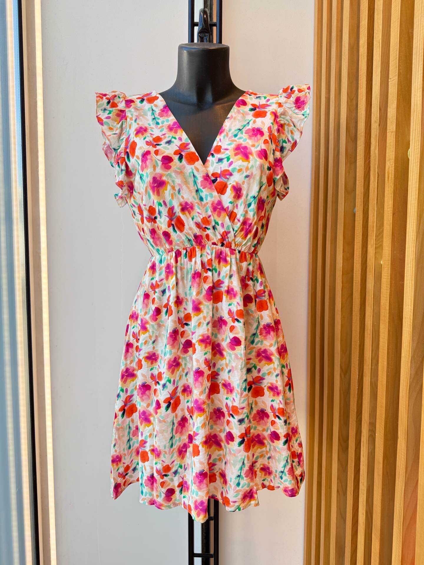 Wholesaler VIVICHY - Short dress with flowers print