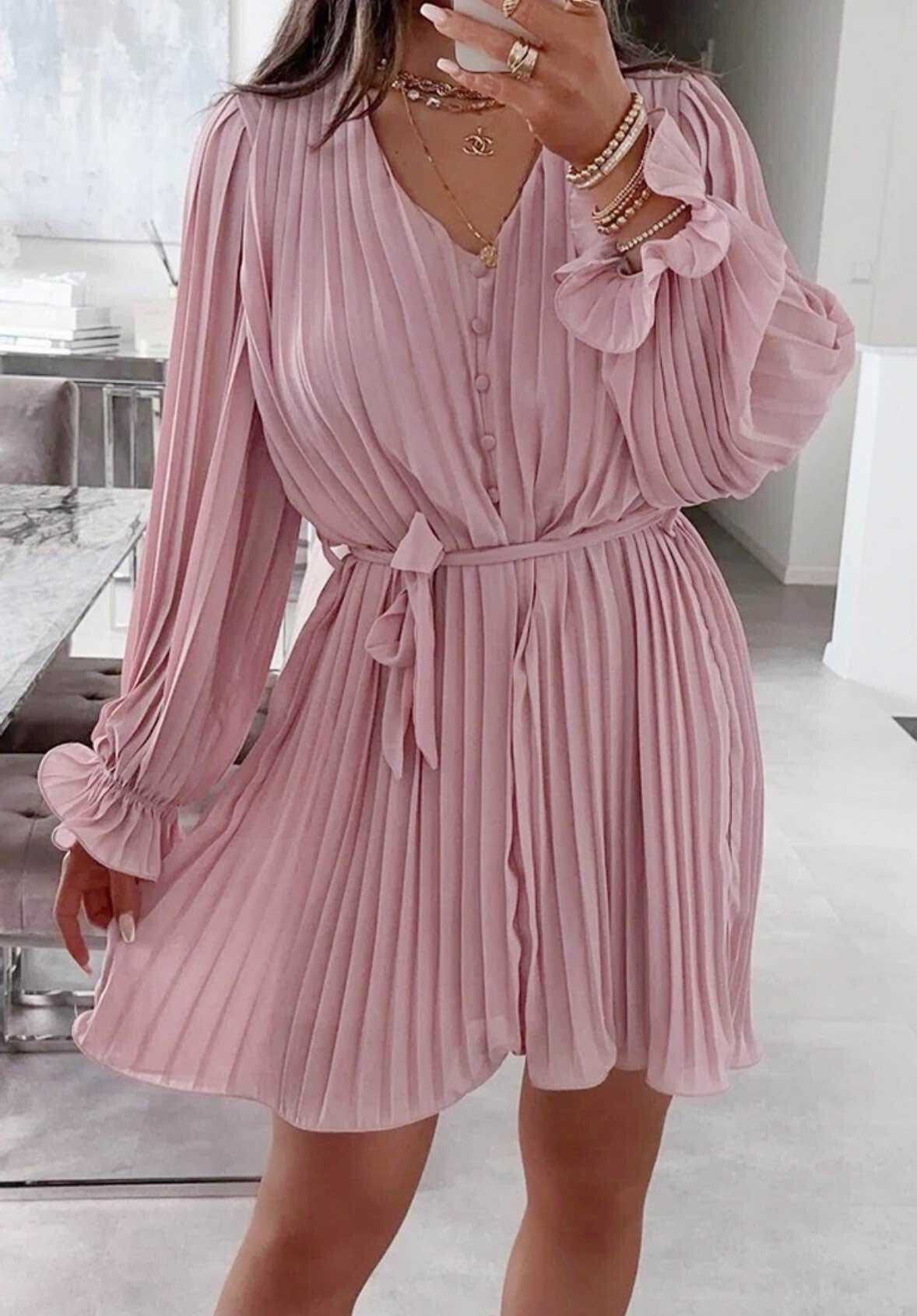 Mayorista VIVICHY - Vestido plisado con forro