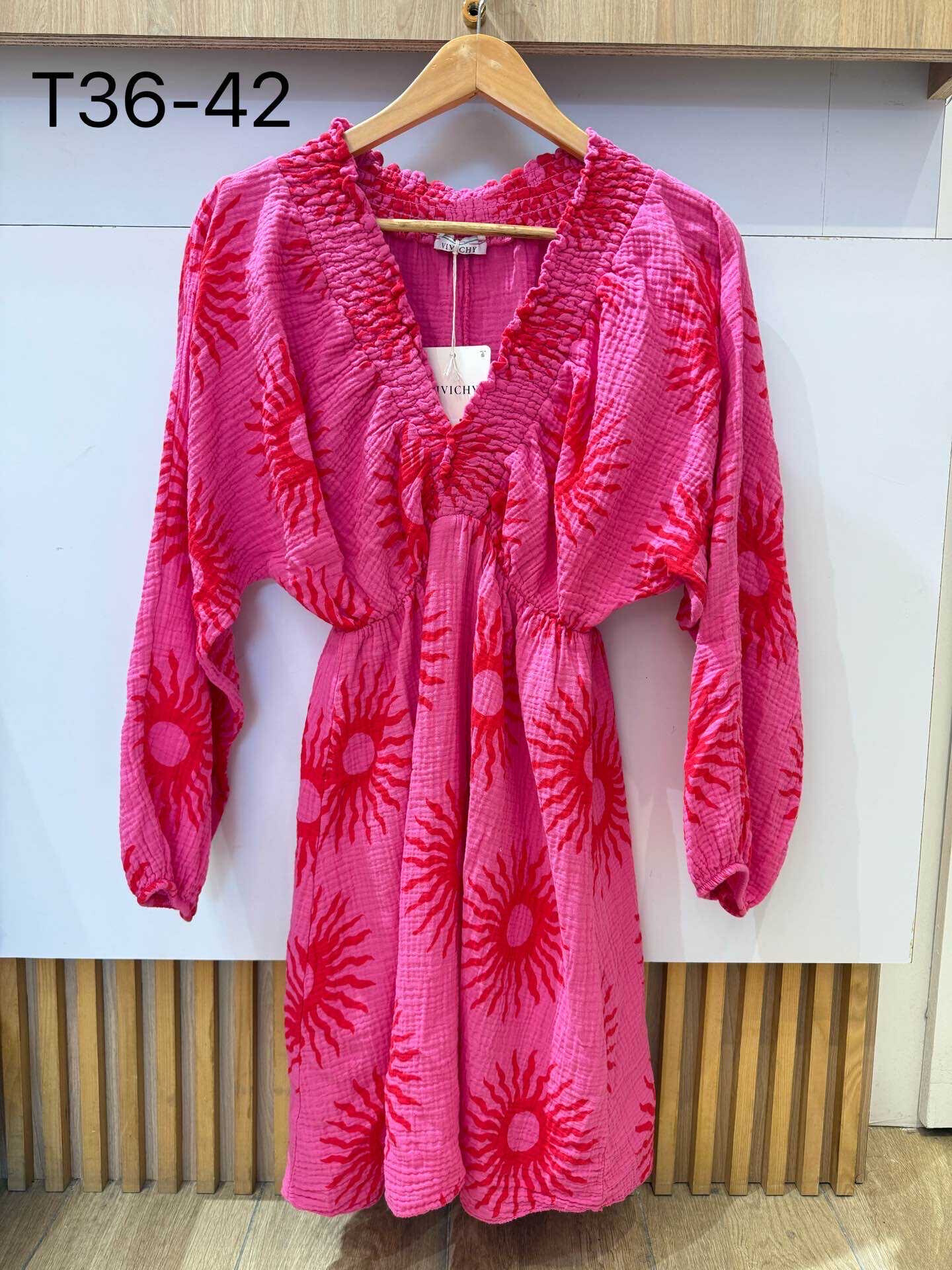Wholesaler VIVICHY - Solar printed cotton gauze dress